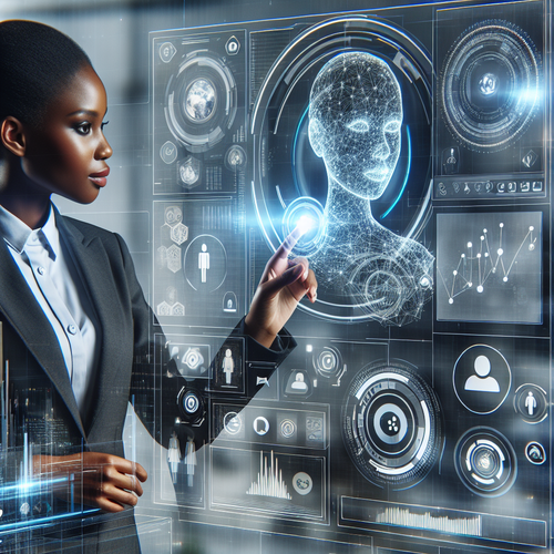 Entorno empresarial moderno con agentes de inteligencia artificial en acción