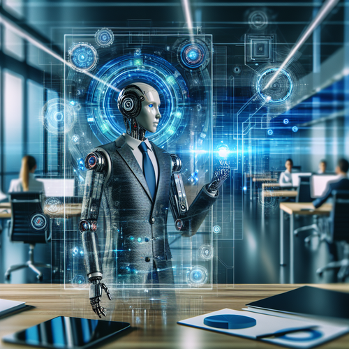 Agente de inteligencia artificial en entorno empresarial moderno