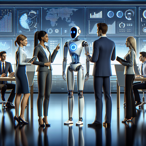 Agente de inteligencia artificial en entorno empresarial moderno mejorando la eficiencia operativa