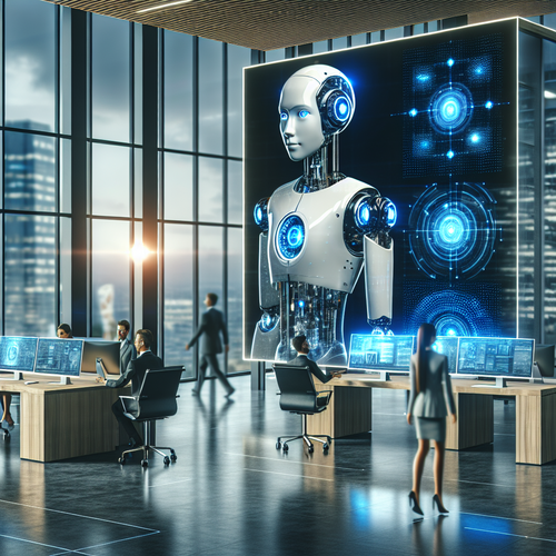 Agente de inteligencia artificial en entorno empresarial moderno