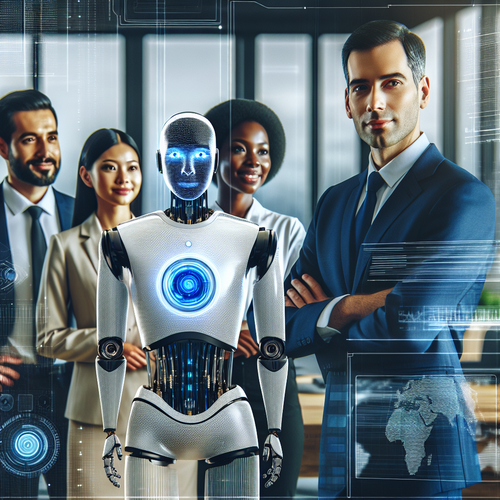 Agente de inteligencia artificial en entorno empresarial corporativo moderno