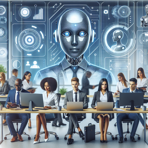 Agentes de inteligencia artificial en entorno empresarial moderno optimizando procesos