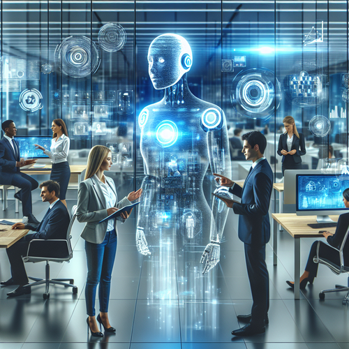 Agente de inteligencia artificial en entorno empresarial moderno